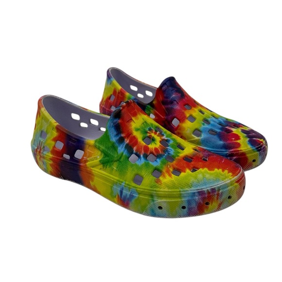 Vans Other - Vans Off The Wall Tie-Dye Colorful Rainbow Kids Slip-On Shoes Size 1 Unisex